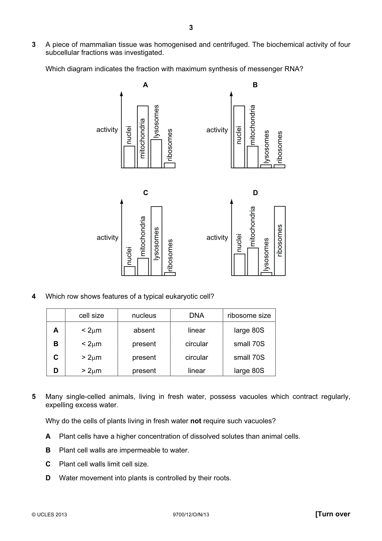 Cambridge A Level Biology 9700 2013 Oct/Nov Paper 1 · Variant 2 question paper, page 3 of 16