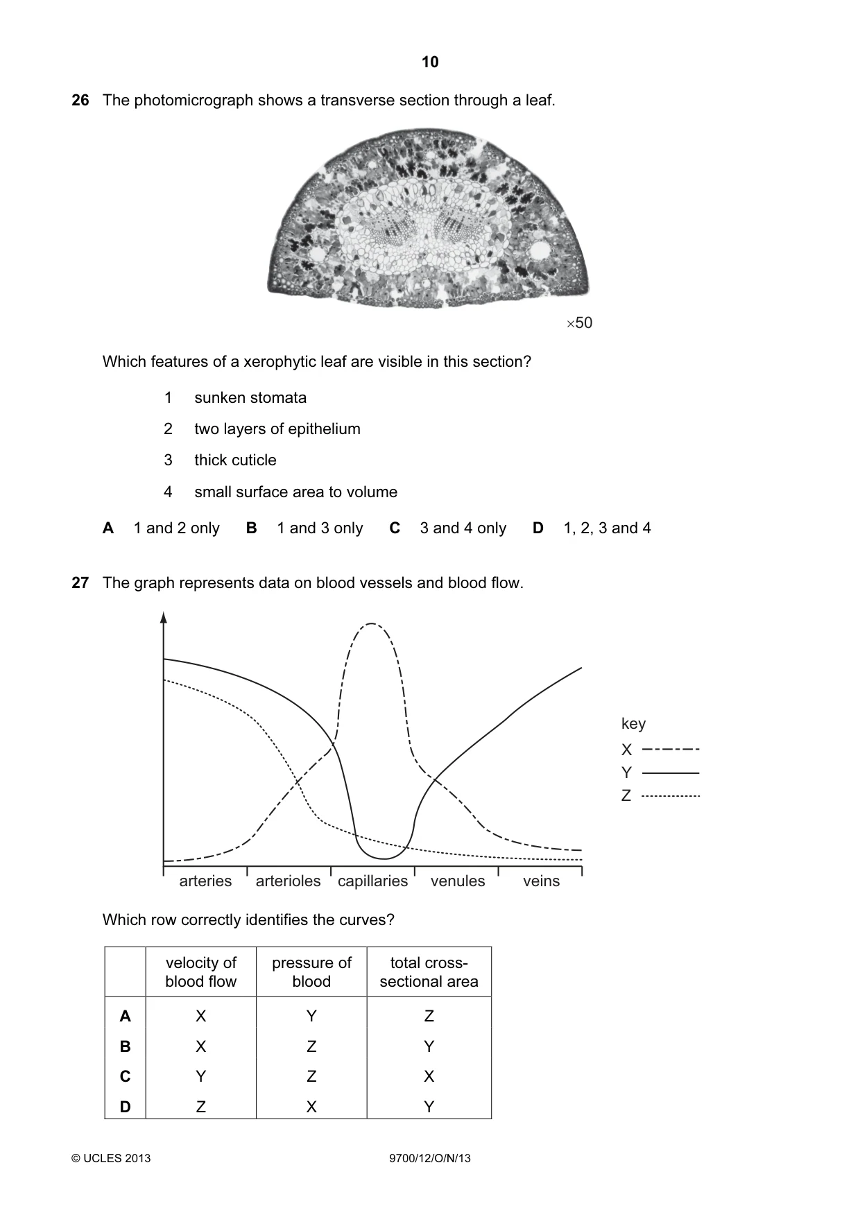 Cambridge A Level Biology 9700 2013 Oct/Nov Paper 1 · Variant 2 question paper, page 10 of 16