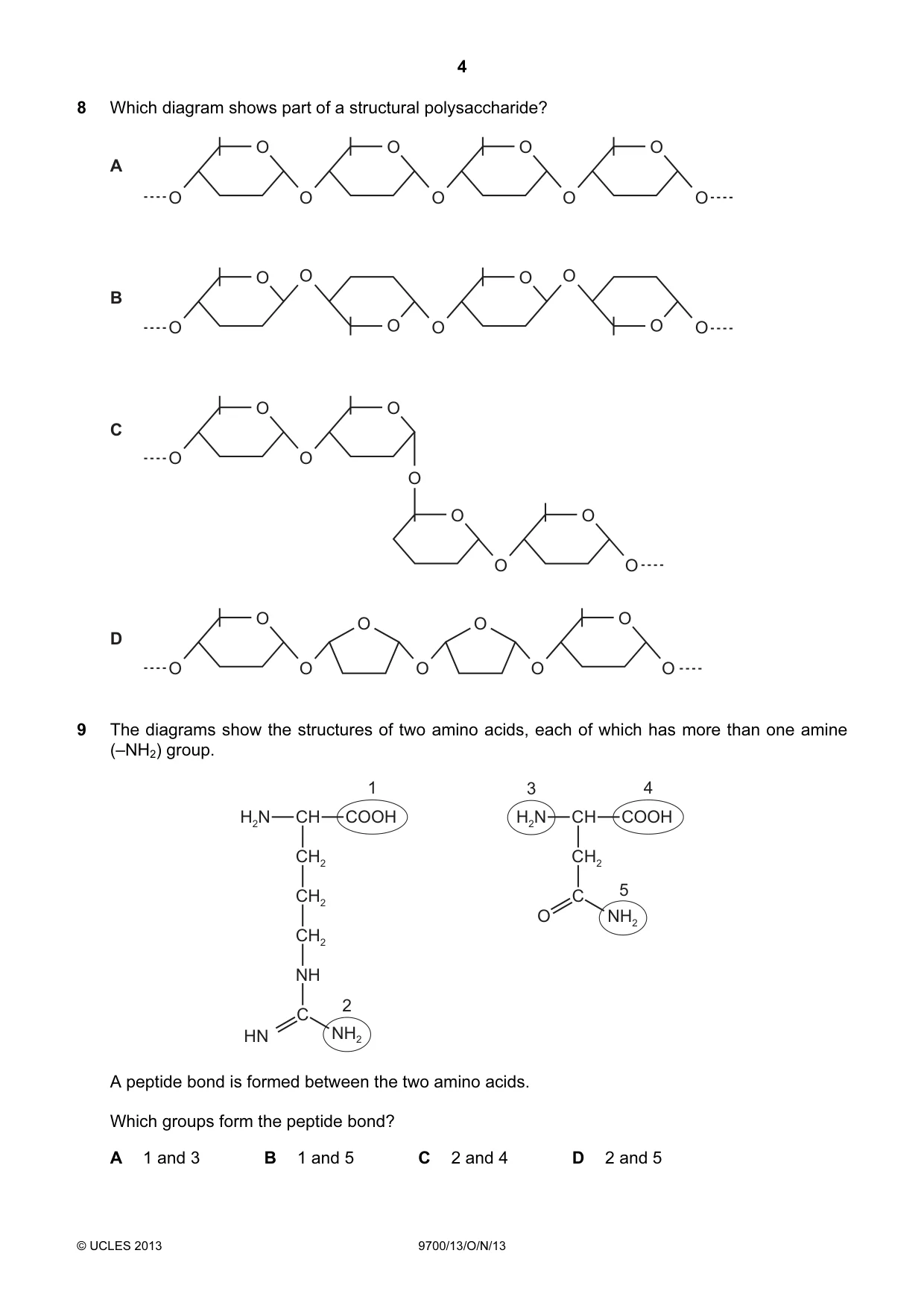 Cambridge A Level Biology 9700 2013 Oct/Nov Paper 1 · Variant 3 question paper, page 4 of 16
