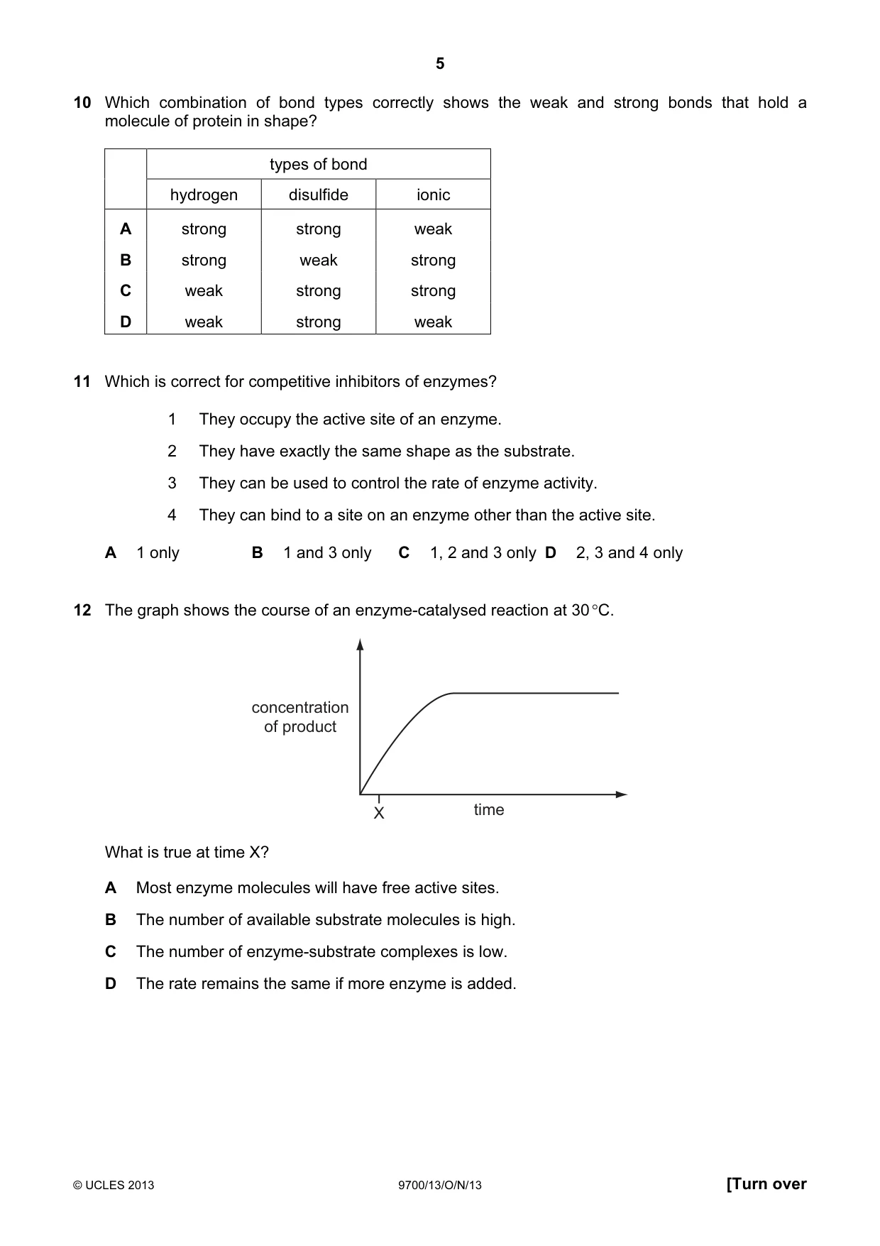 Cambridge A Level Biology 9700 2013 Oct/Nov Paper 1 · Variant 3 question paper, page 5 of 16
