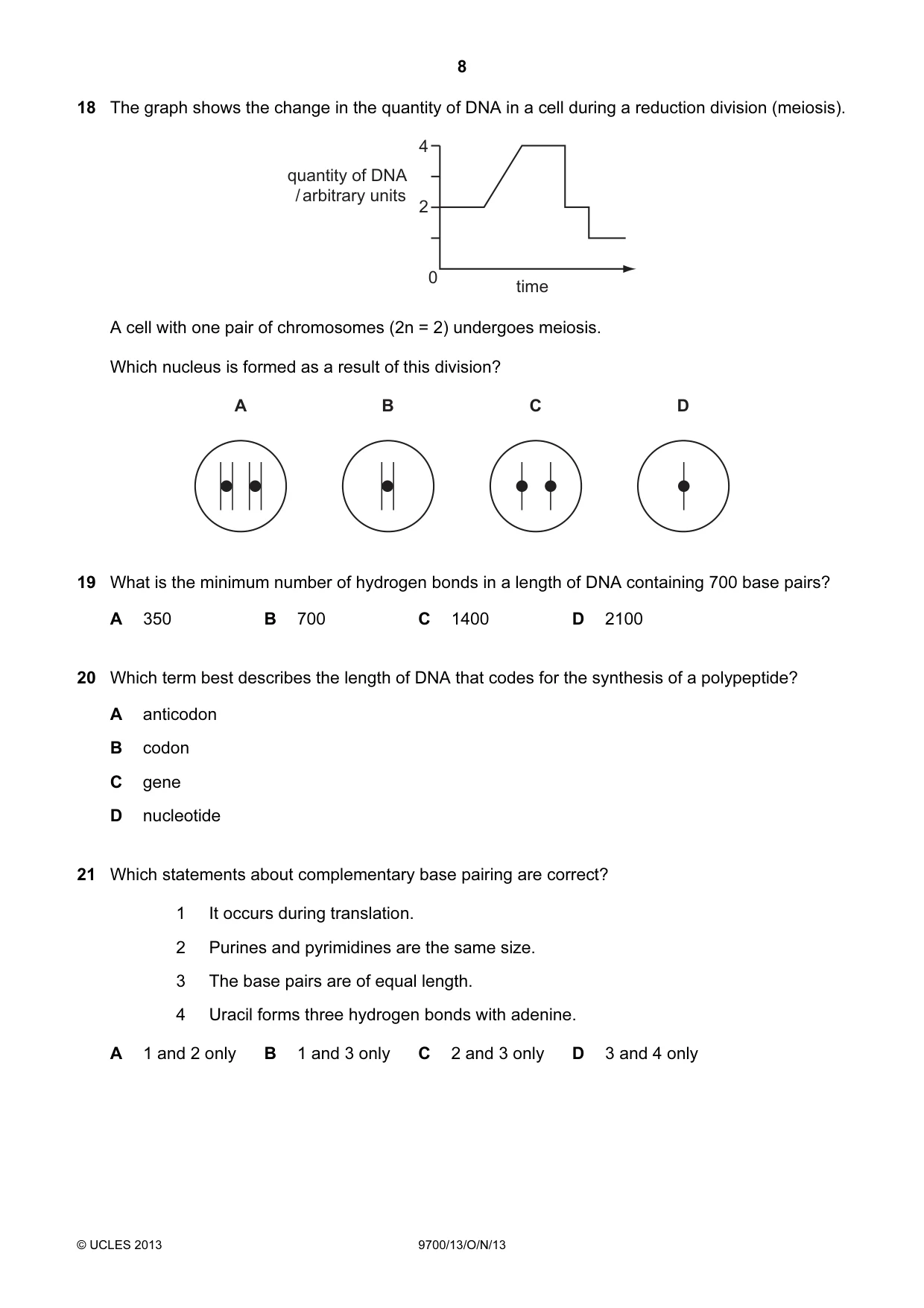 Cambridge A Level Biology 9700 2013 Oct/Nov Paper 1 · Variant 3 question paper, page 8 of 16