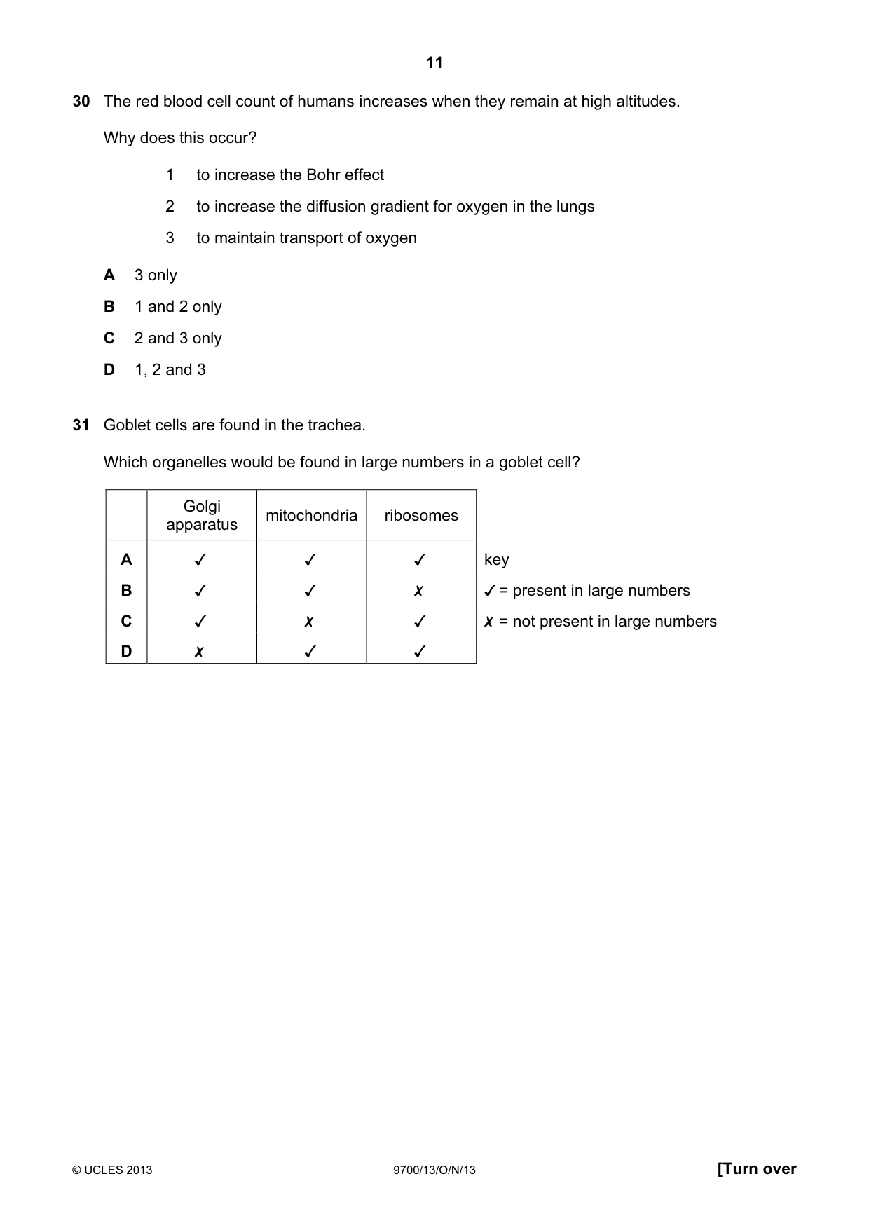 Cambridge A Level Biology 9700 2013 Oct/Nov Paper 1 · Variant 3 question paper, page 11 of 16