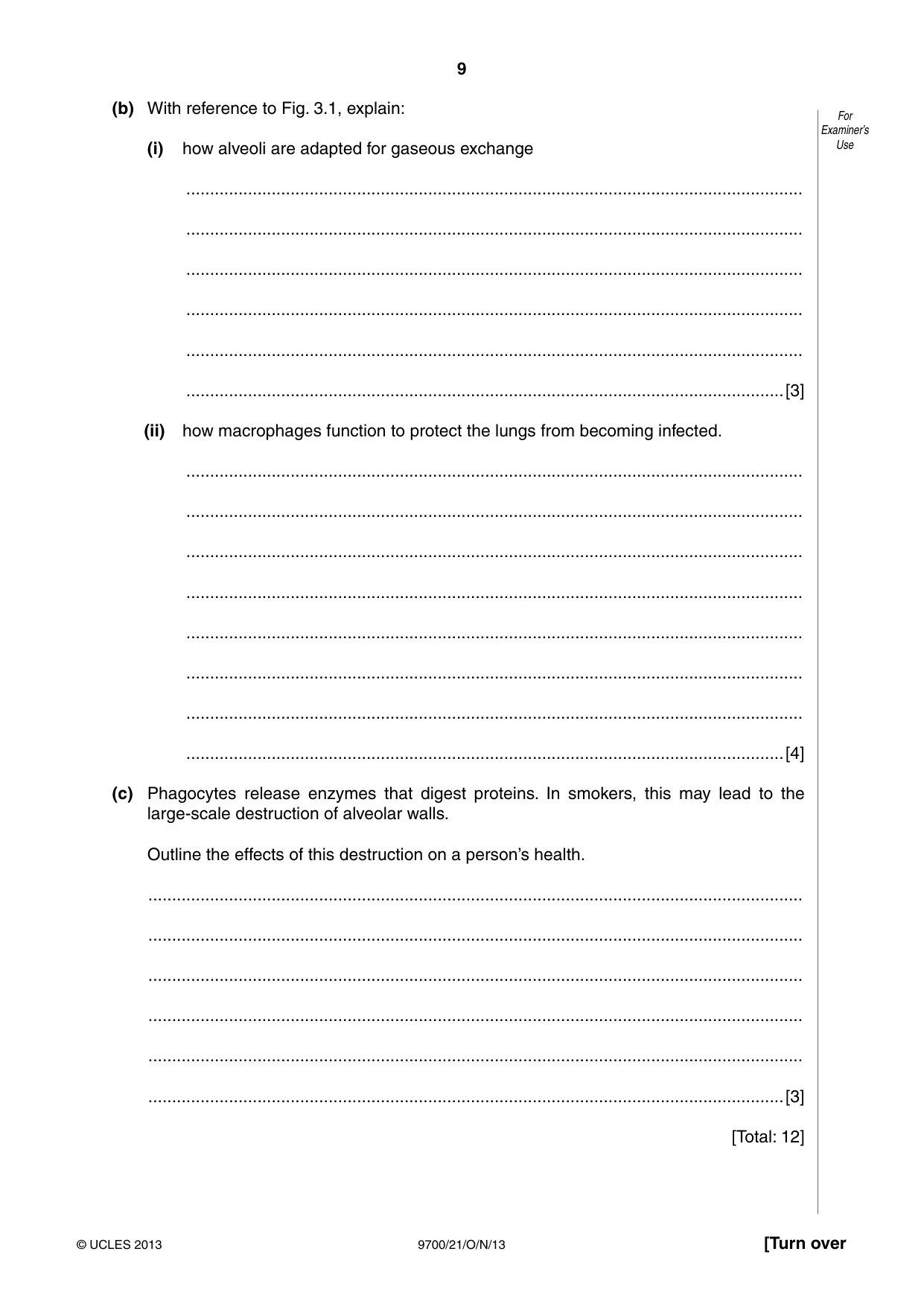 Cambridge A Level Biology 9700 2013 Oct/Nov Paper 2 · Variant 1 question paper, page 9 of 16