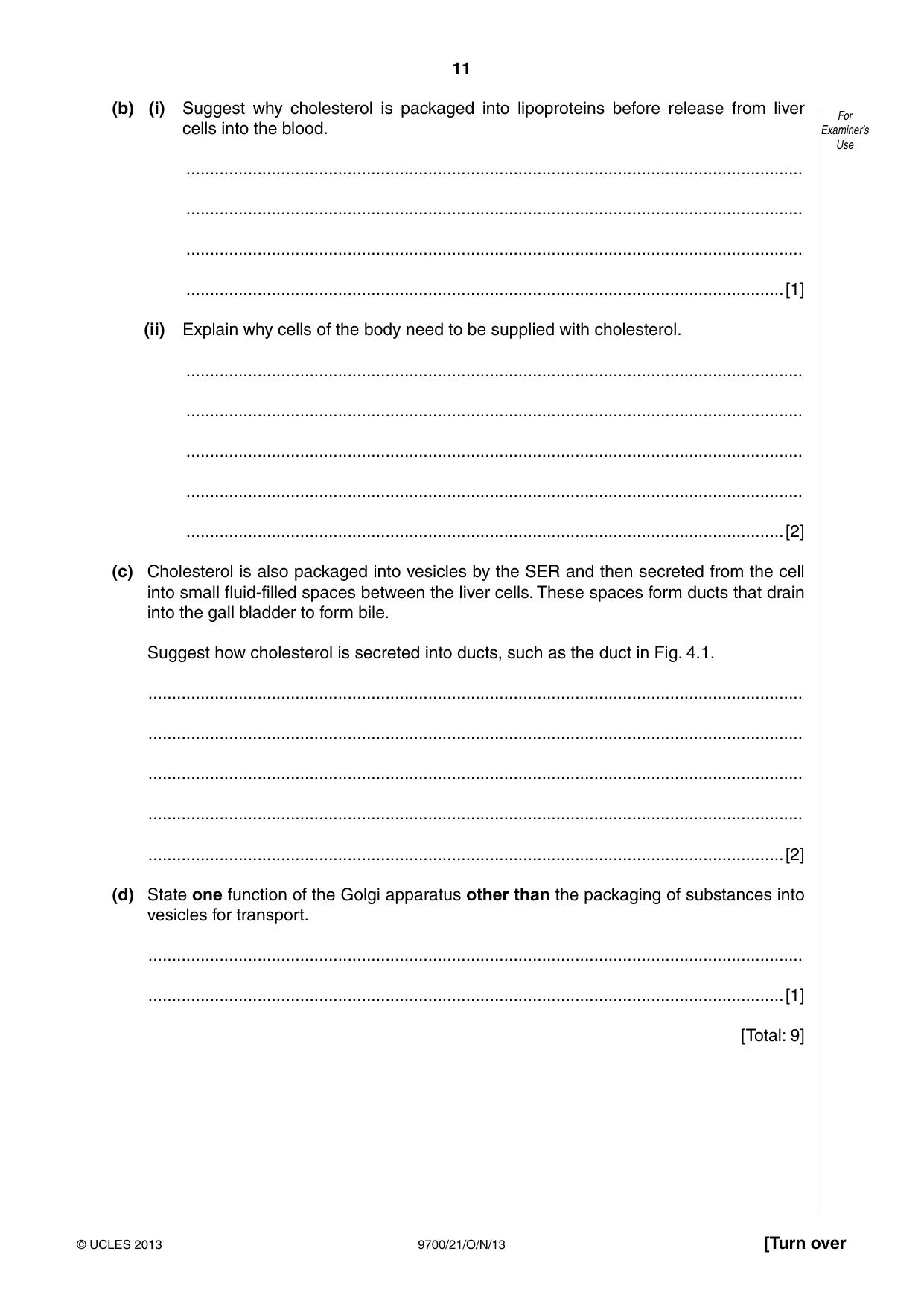 Cambridge A Level Biology 9700 2013 Oct/Nov Paper 2 · Variant 1 question paper, page 11 of 16