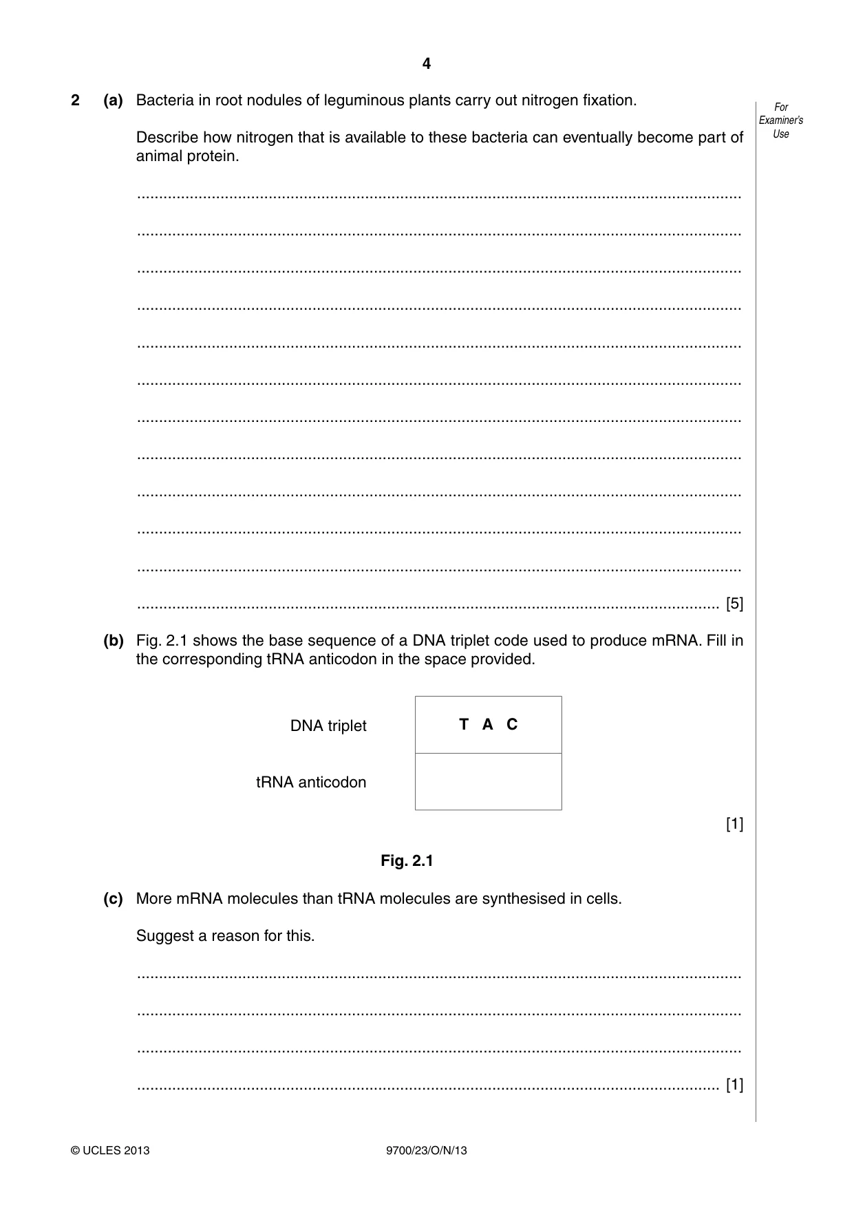 Cambridge A Level Biology 9700 2013 Oct/Nov Paper 2 · Variant 3 question paper, page 4 of 12