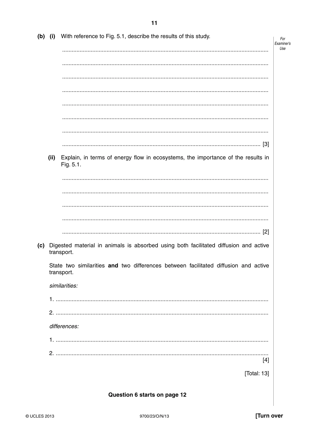 Cambridge A Level Biology 9700 2013 Oct/Nov Paper 2 · Variant 3 question paper, page 11 of 12