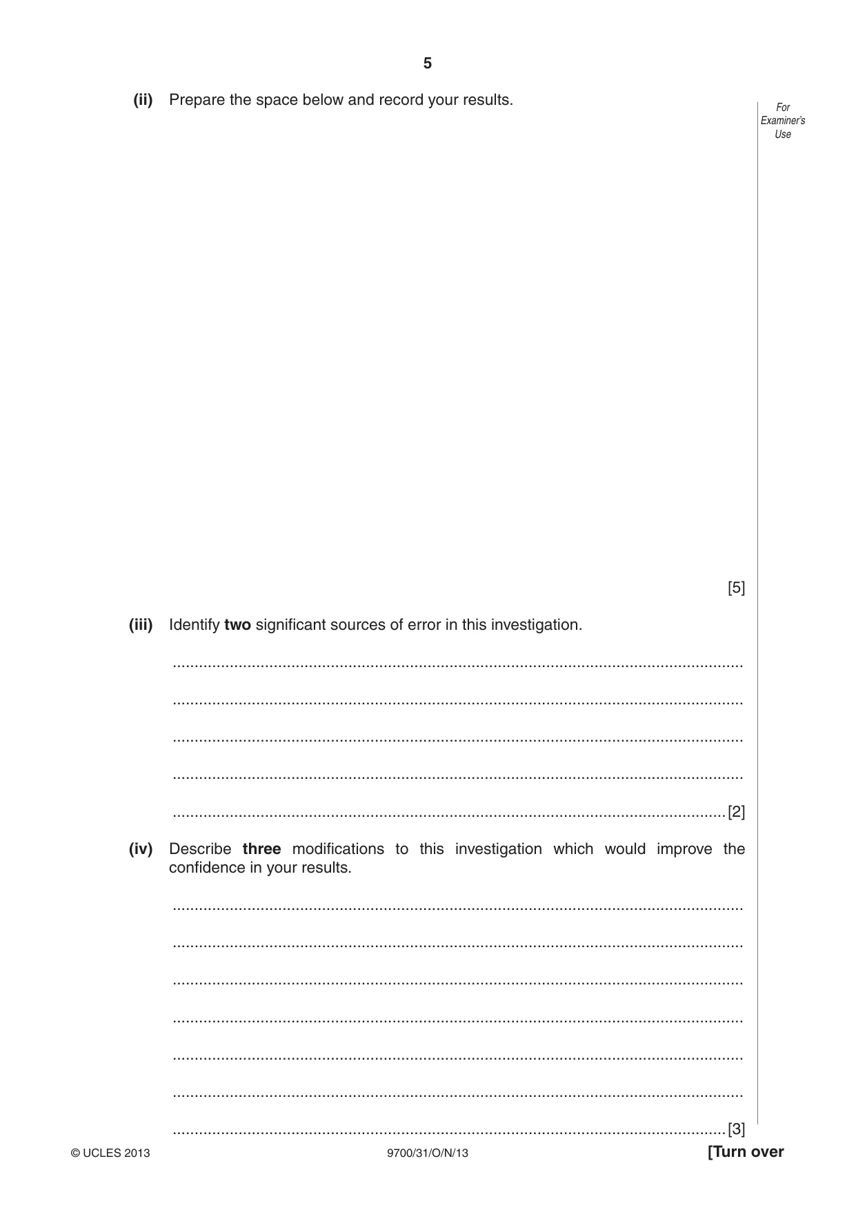 Cambridge A Level Biology 9700 2013 Oct/Nov Paper 3 · Variant 1 question paper, page 5 of 12