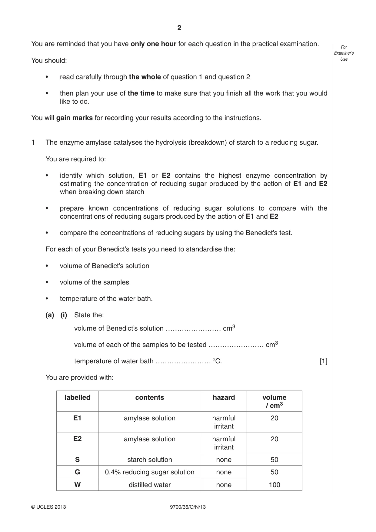 Cambridge A Level Biology 9700 2013 Oct/Nov Paper 3 · Variant 6 question paper, page 2 of 12