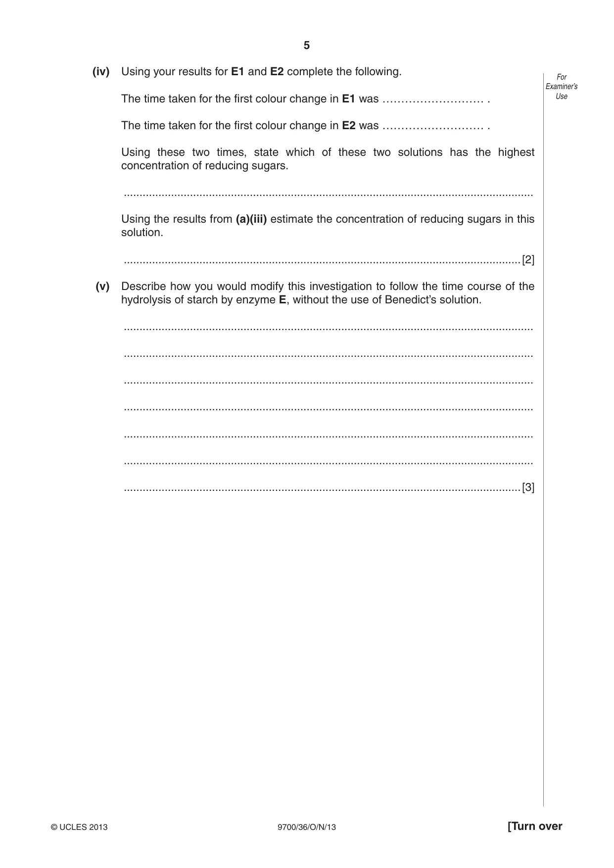Cambridge A Level Biology 9700 2013 Oct/Nov Paper 3 · Variant 6 question paper, page 5 of 12