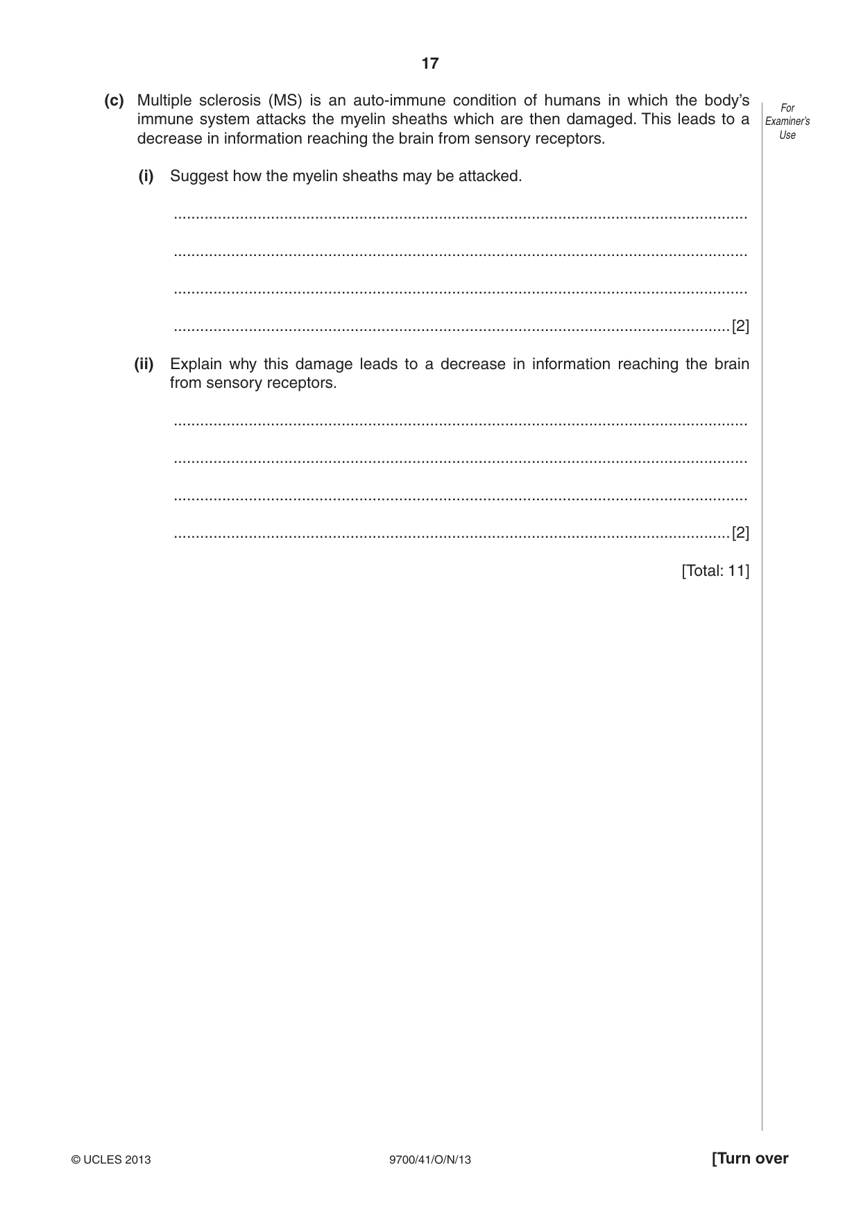 Cambridge A Level Biology 9700 2013 Oct/Nov Paper 4 · Variant 1 question paper, page 17 of 24