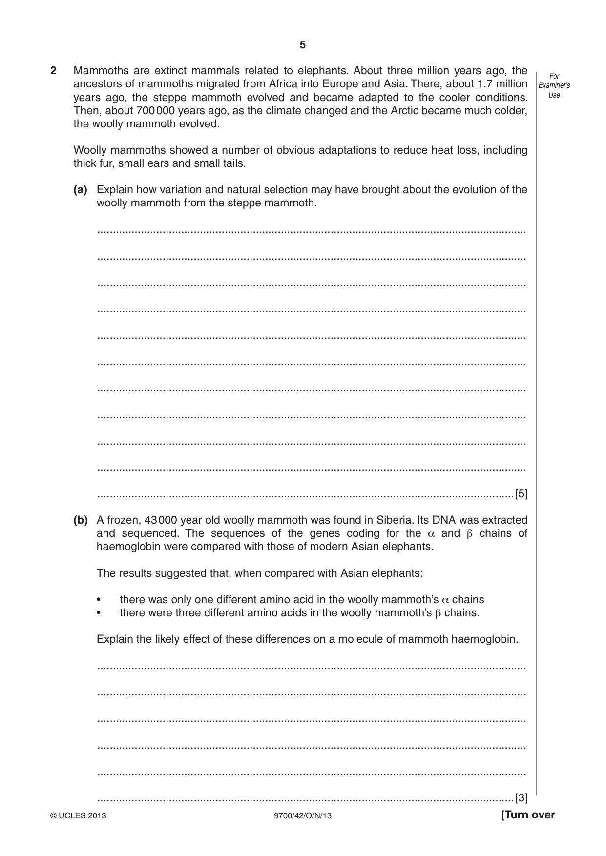 Cambridge A Level Biology 9700 2013 Oct/Nov Paper 4 · Variant 2 question paper, page 5 of 24