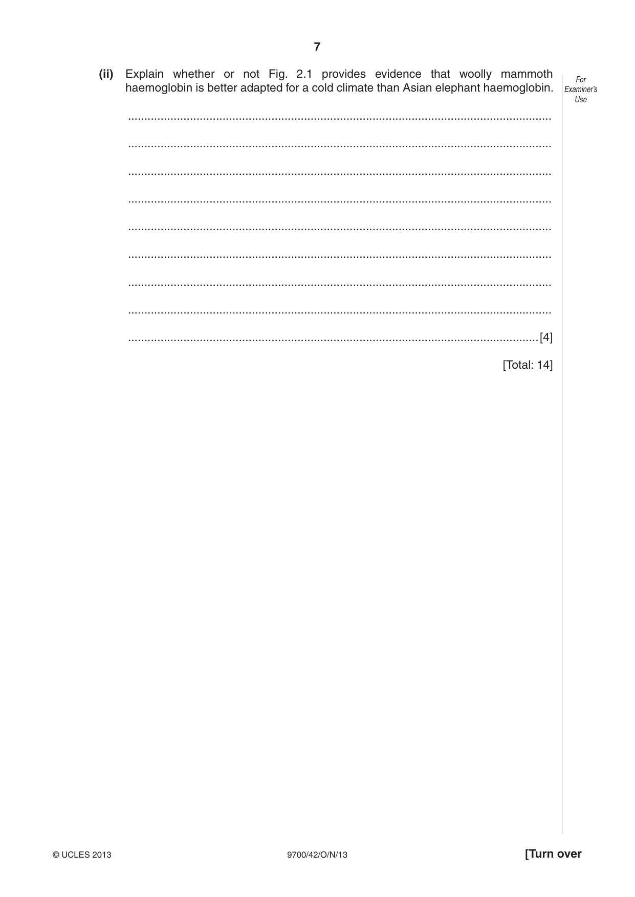 Cambridge A Level Biology 9700 2013 Oct/Nov Paper 4 · Variant 2 question paper, page 7 of 24