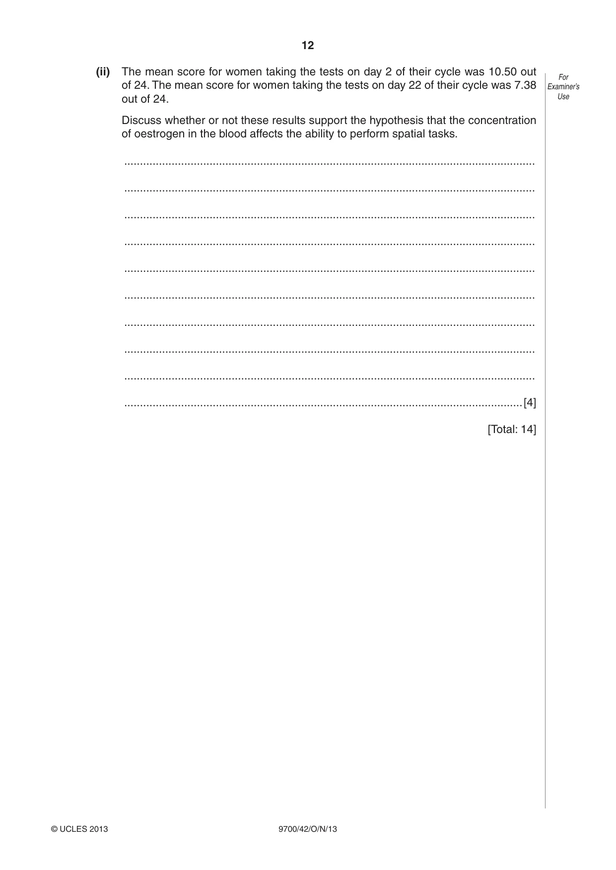 Cambridge A Level Biology 9700 2013 Oct/Nov Paper 4 · Variant 2 question paper, page 12 of 24