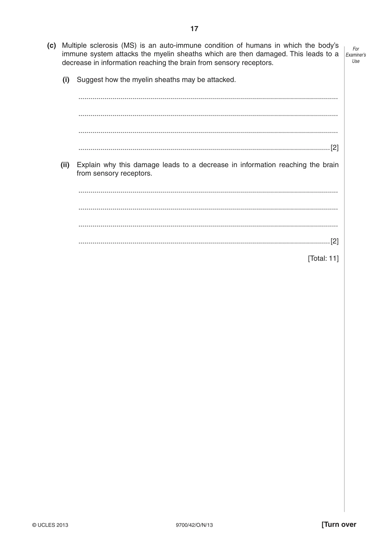 Cambridge A Level Biology 9700 2013 Oct/Nov Paper 4 · Variant 2 question paper, page 17 of 24