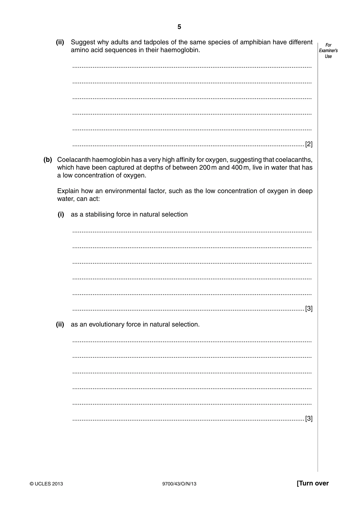 Cambridge A Level Biology 9700 2013 Oct/Nov Paper 4 · Variant 3 question paper, page 5 of 24