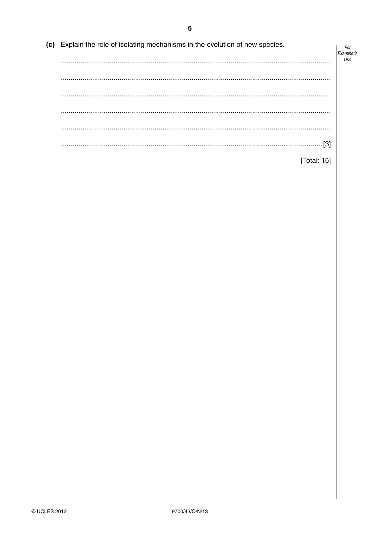 Cambridge A Level Biology 9700 2013 Oct/Nov Paper 4 · Variant 3 question paper, page 6 of 24