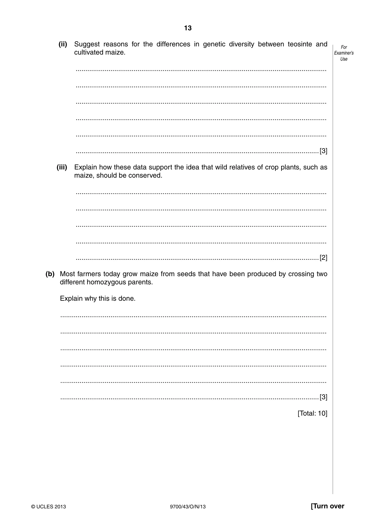 Cambridge A Level Biology 9700 2013 Oct/Nov Paper 4 · Variant 3 question paper, page 13 of 24