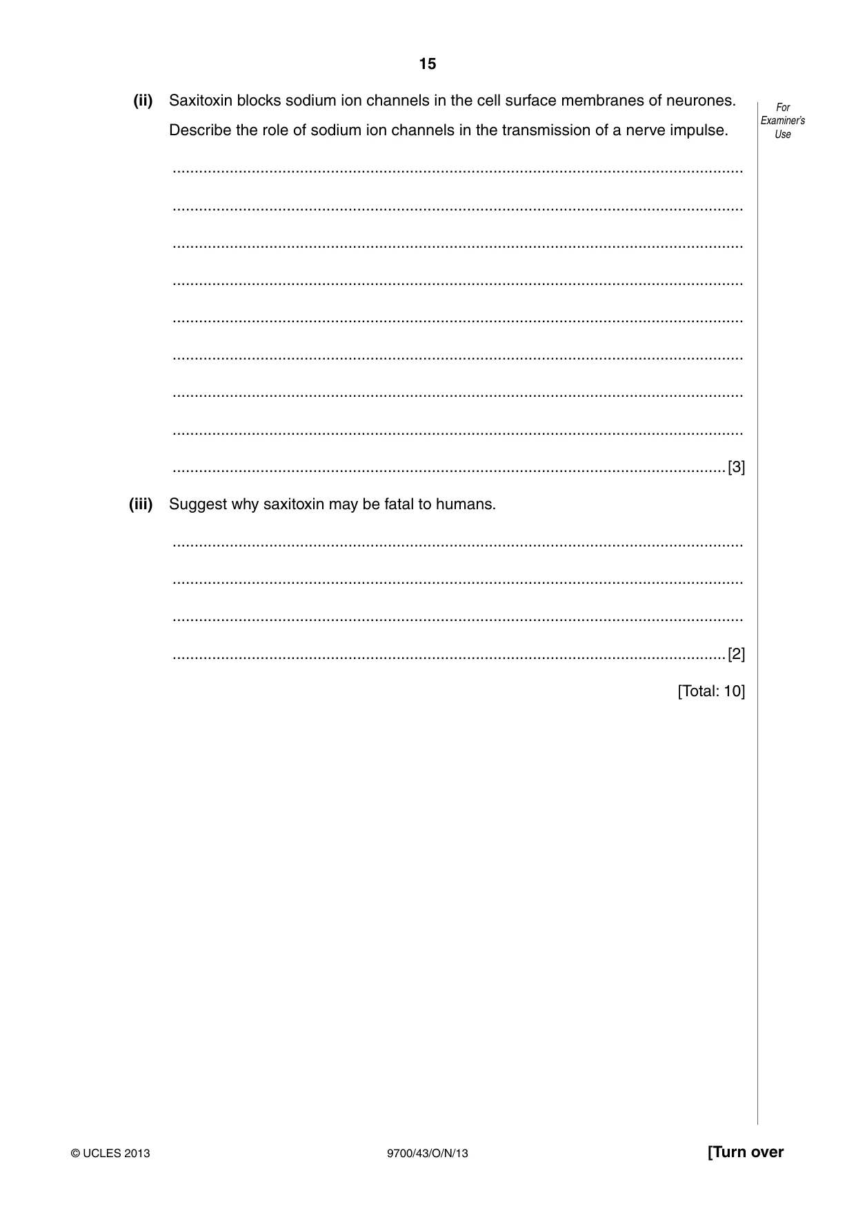 Cambridge A Level Biology 9700 2013 Oct/Nov Paper 4 · Variant 3 question paper, page 15 of 24