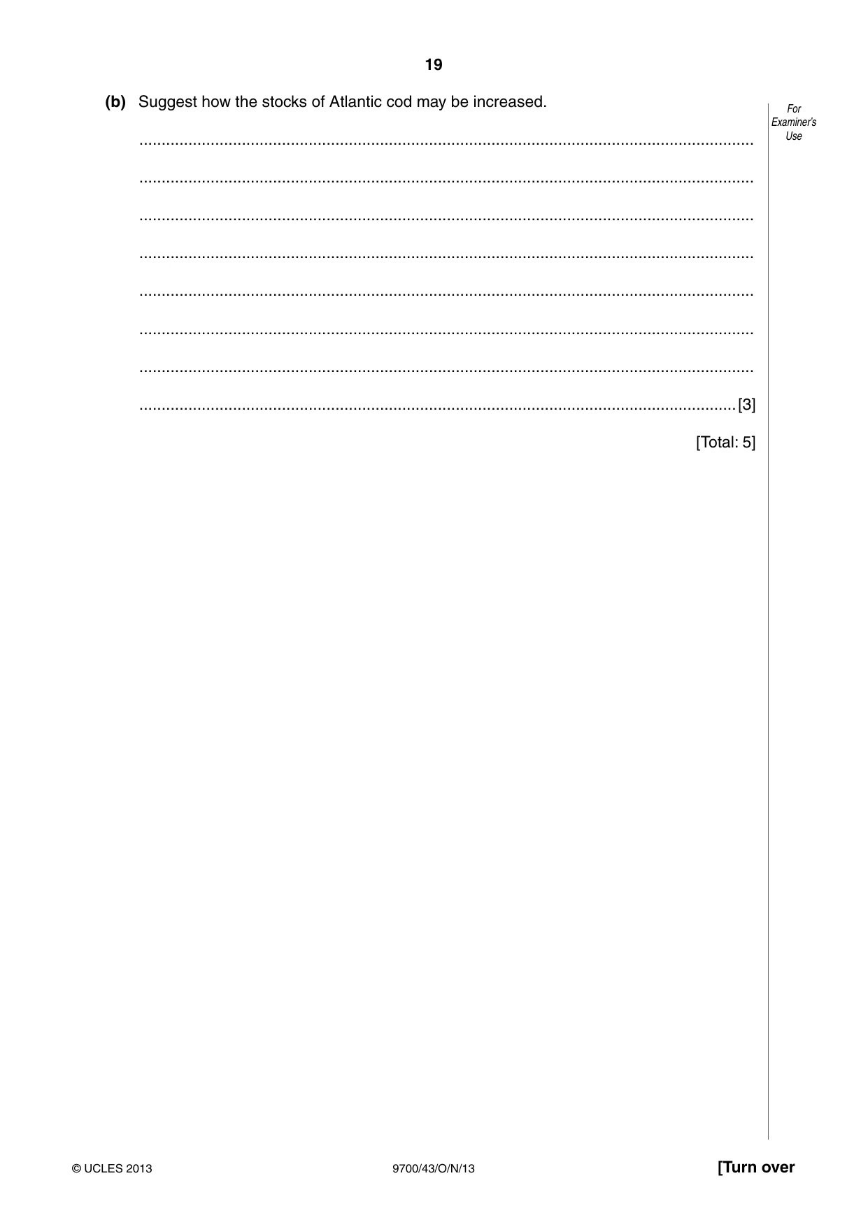 Cambridge A Level Biology 9700 2013 Oct/Nov Paper 4 · Variant 3 question paper, page 19 of 24