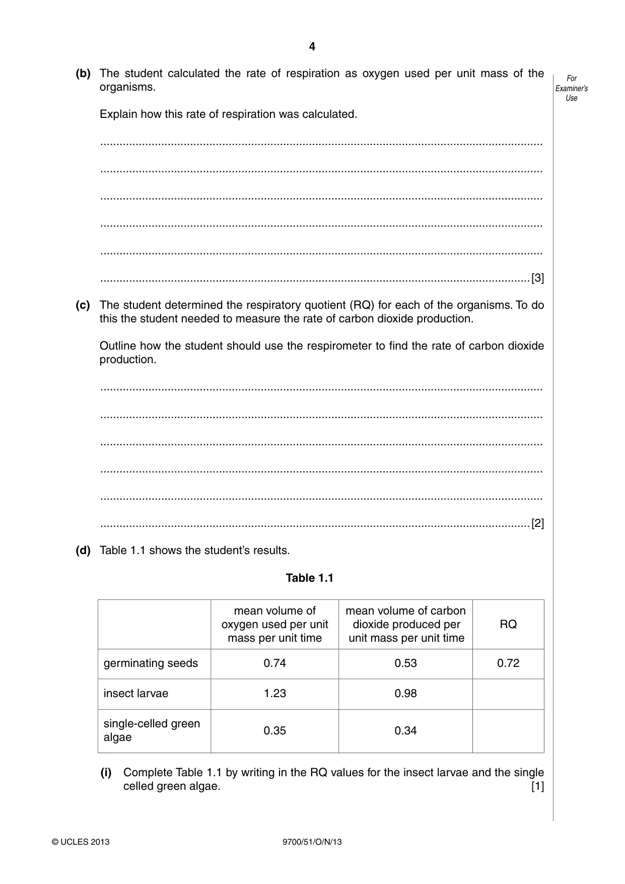 Cambridge A Level Biology 9700 2013 Oct/Nov Paper 5 · Variant 1 question paper, page 4 of 8