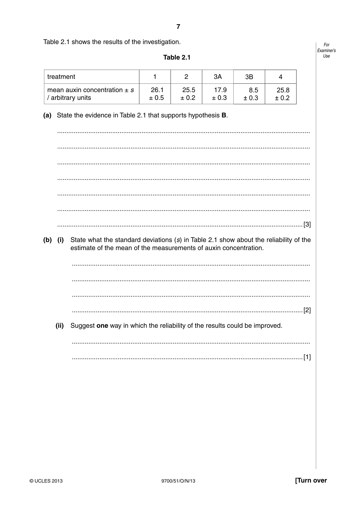 Cambridge A Level Biology 9700 2013 Oct/Nov Paper 5 · Variant 1 question paper, page 7 of 8