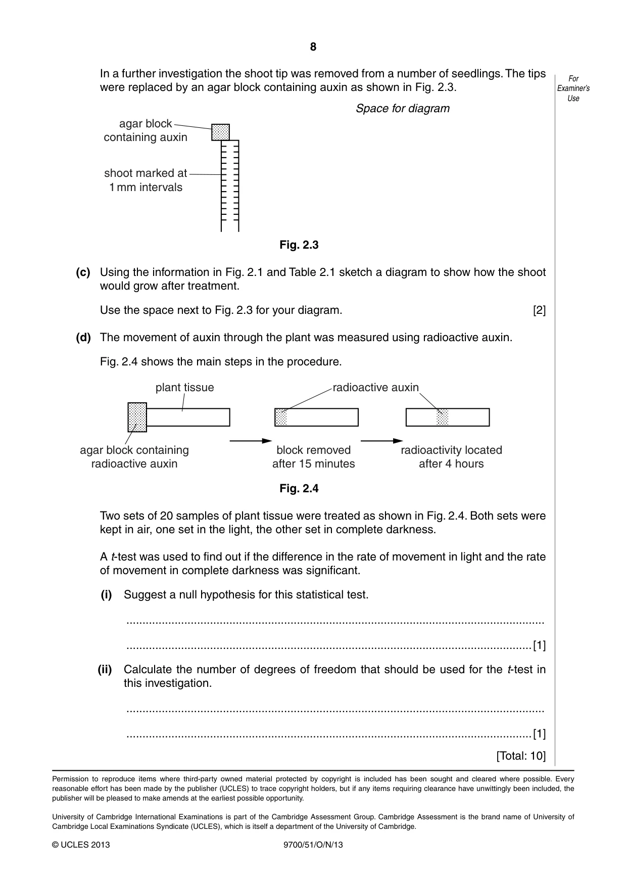 Cambridge A Level Biology 9700 2013 Oct/Nov Paper 5 · Variant 1 question paper, page 8 of 8
