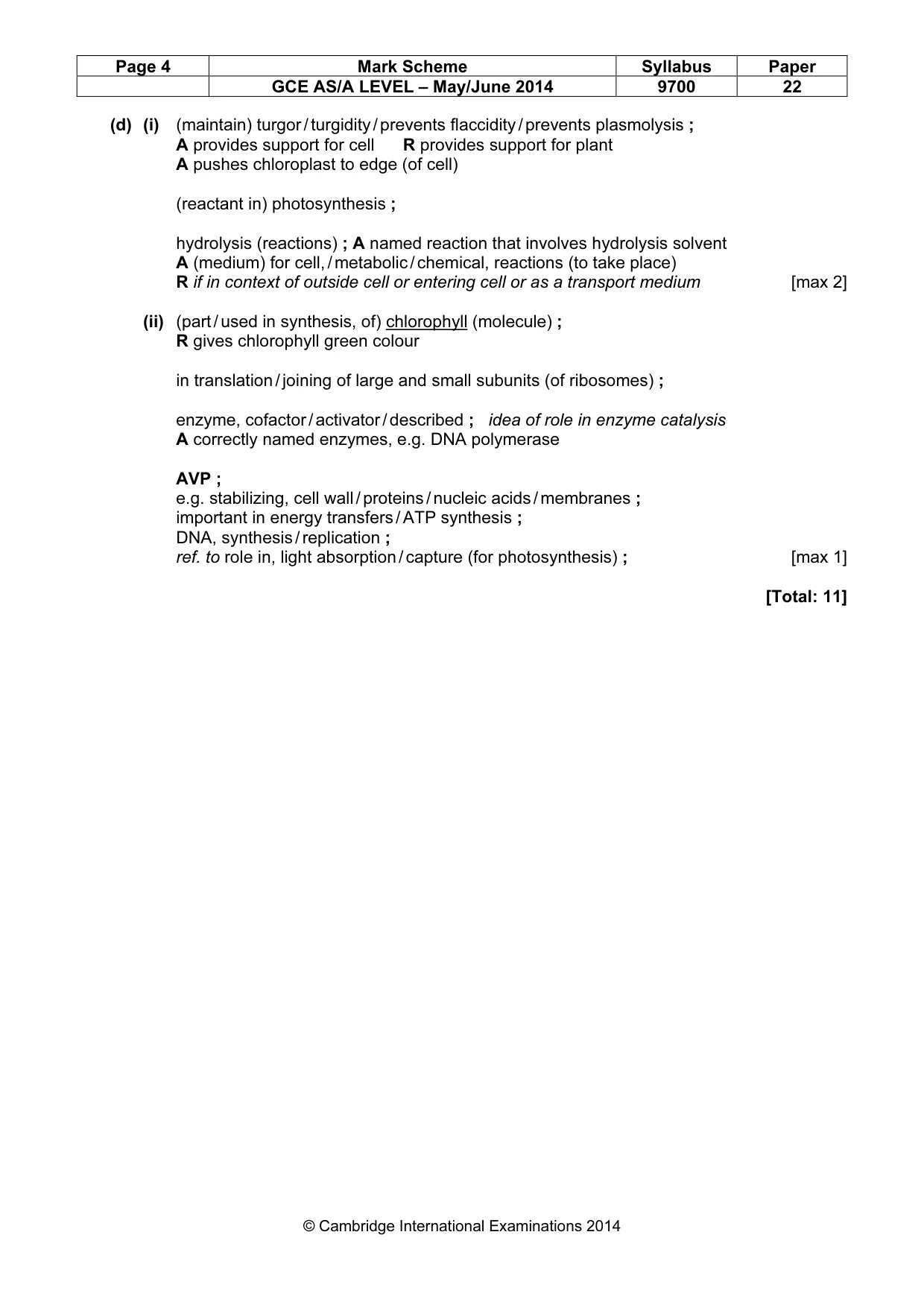 Mark scheme, page 5 of 13