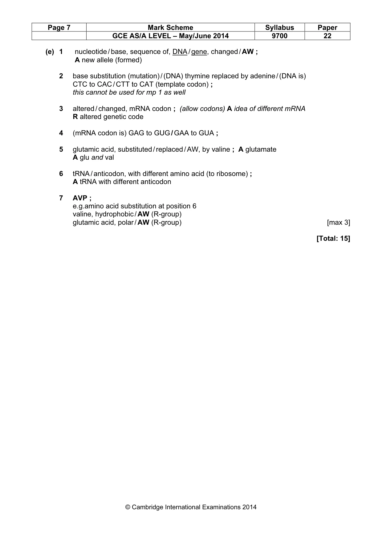Mark scheme, page 8 of 13