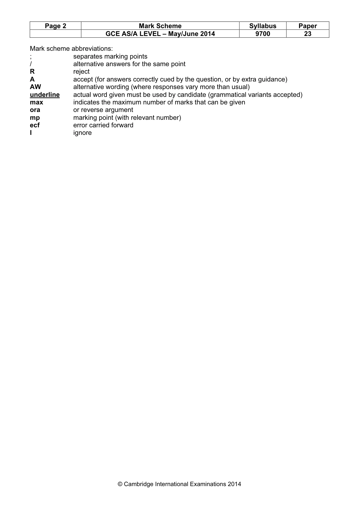 Mark scheme, page 2 of 9