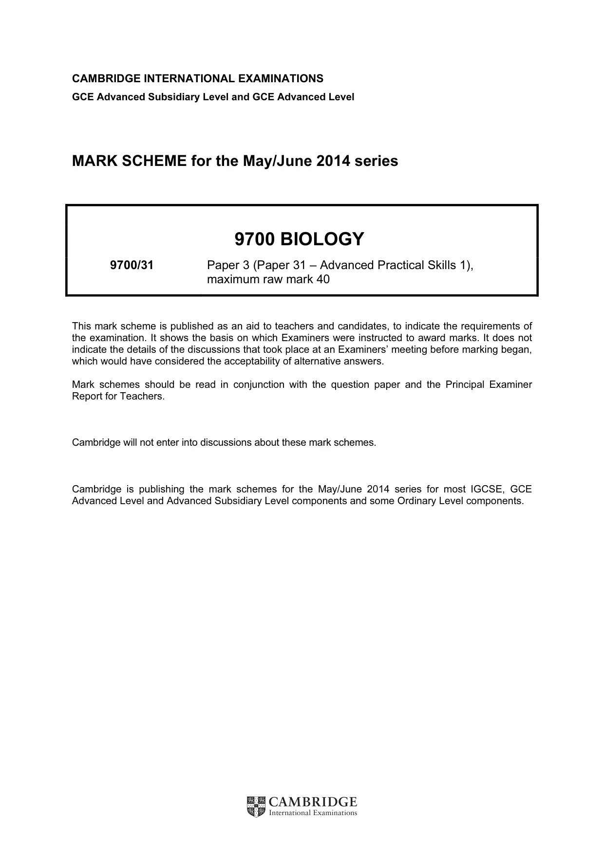 Mark scheme, page 1 of 6