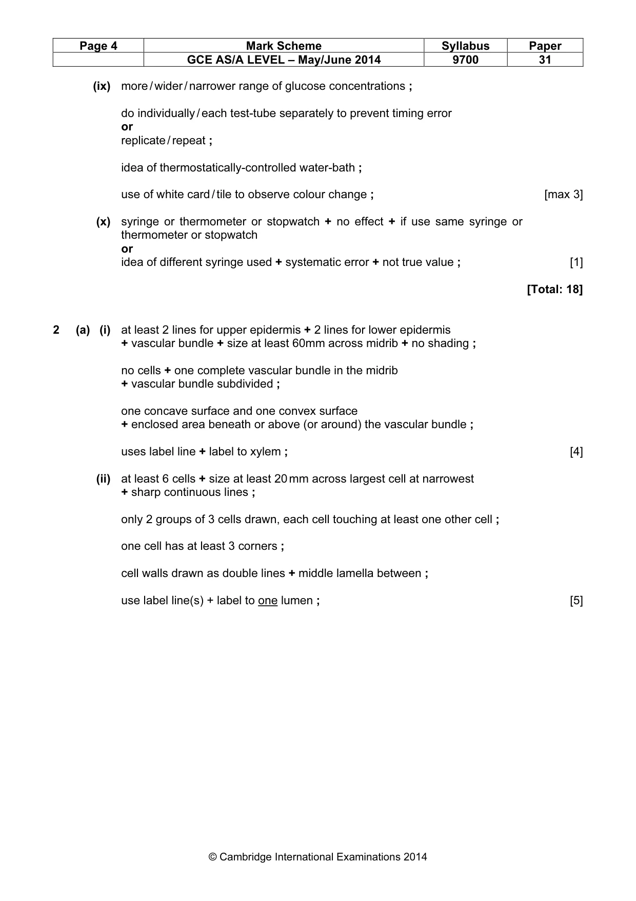 Mark scheme, page 4 of 6