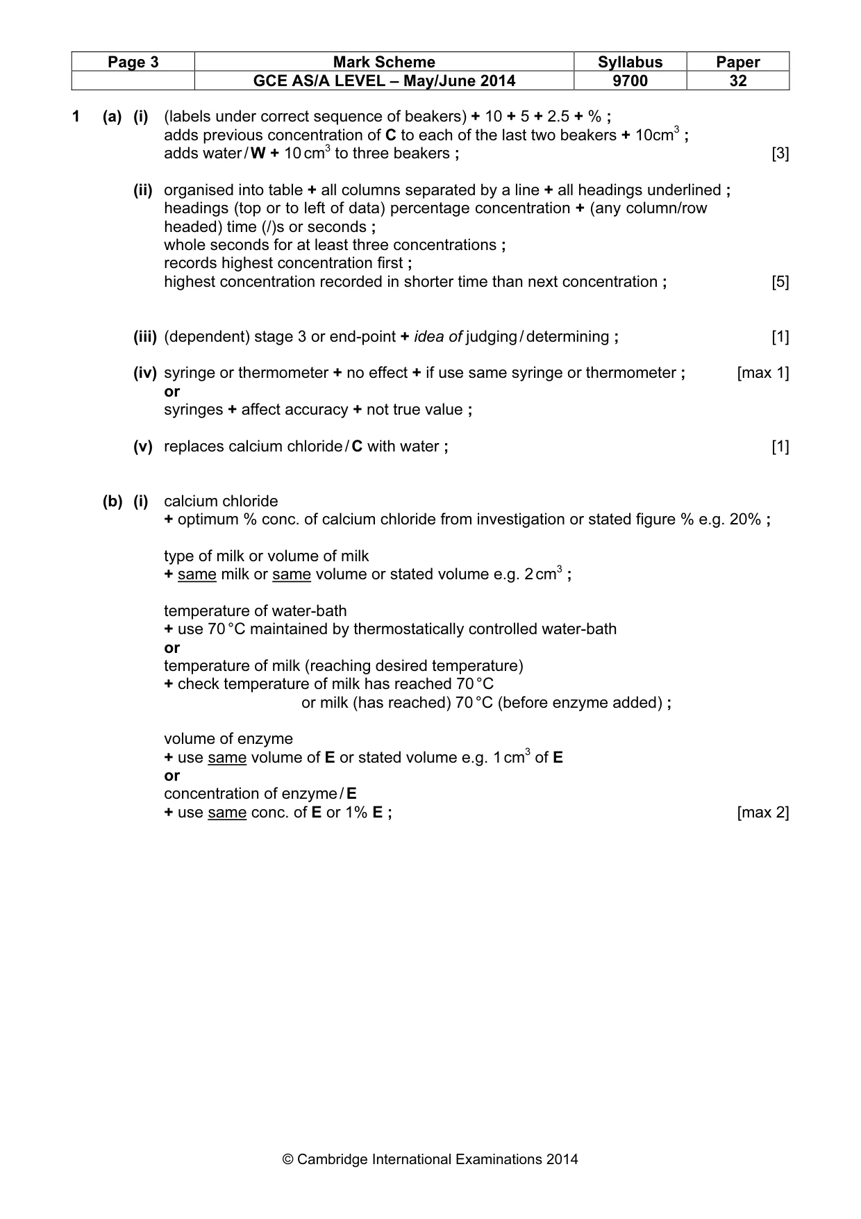 Mark scheme, page 3 of 5
