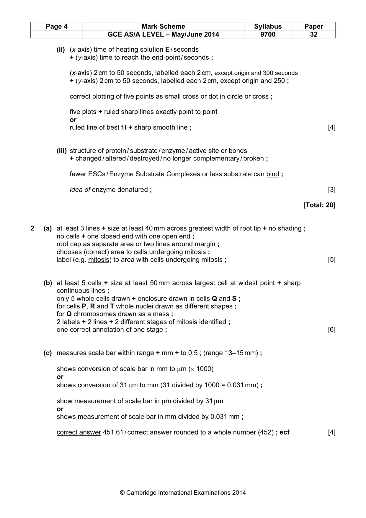 Mark scheme, page 4 of 5