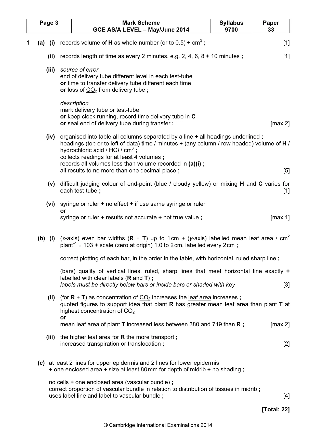 Mark scheme, page 3 of 4