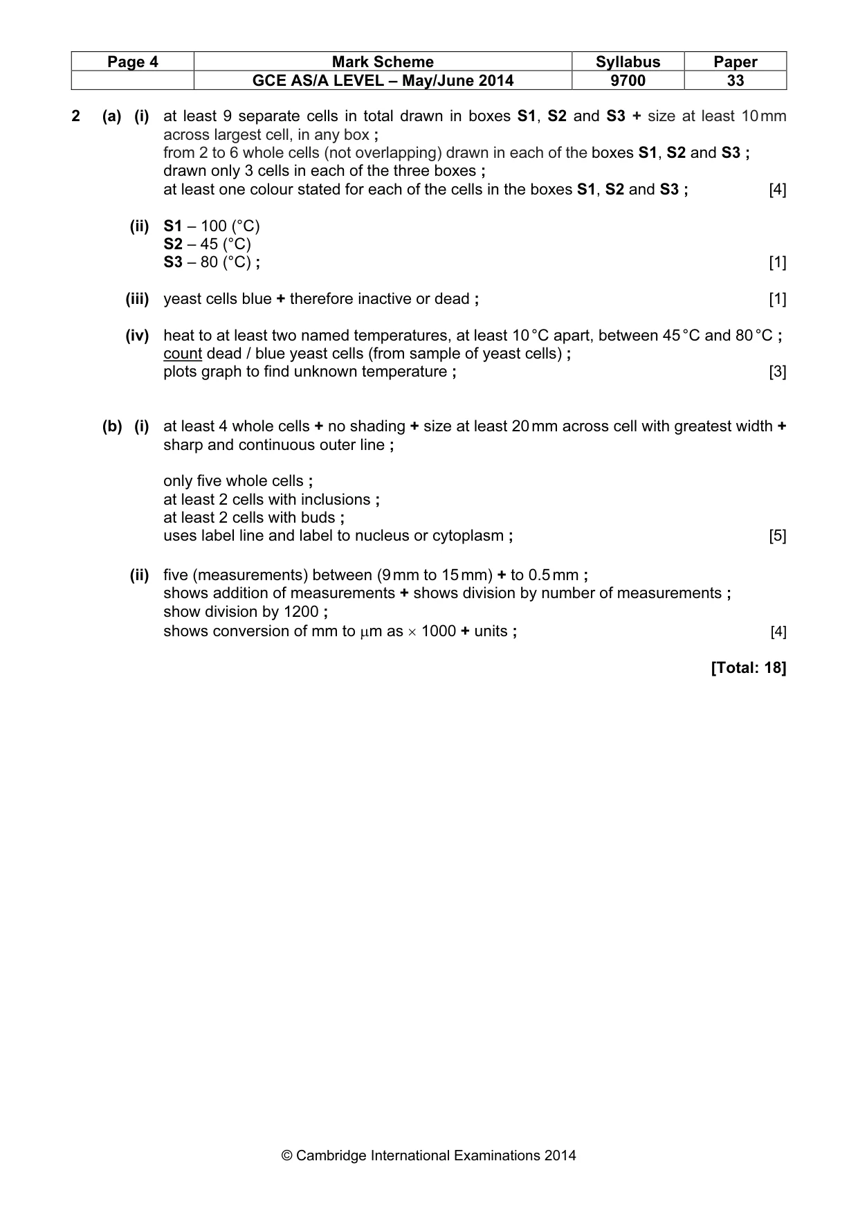 Mark scheme, page 4 of 4