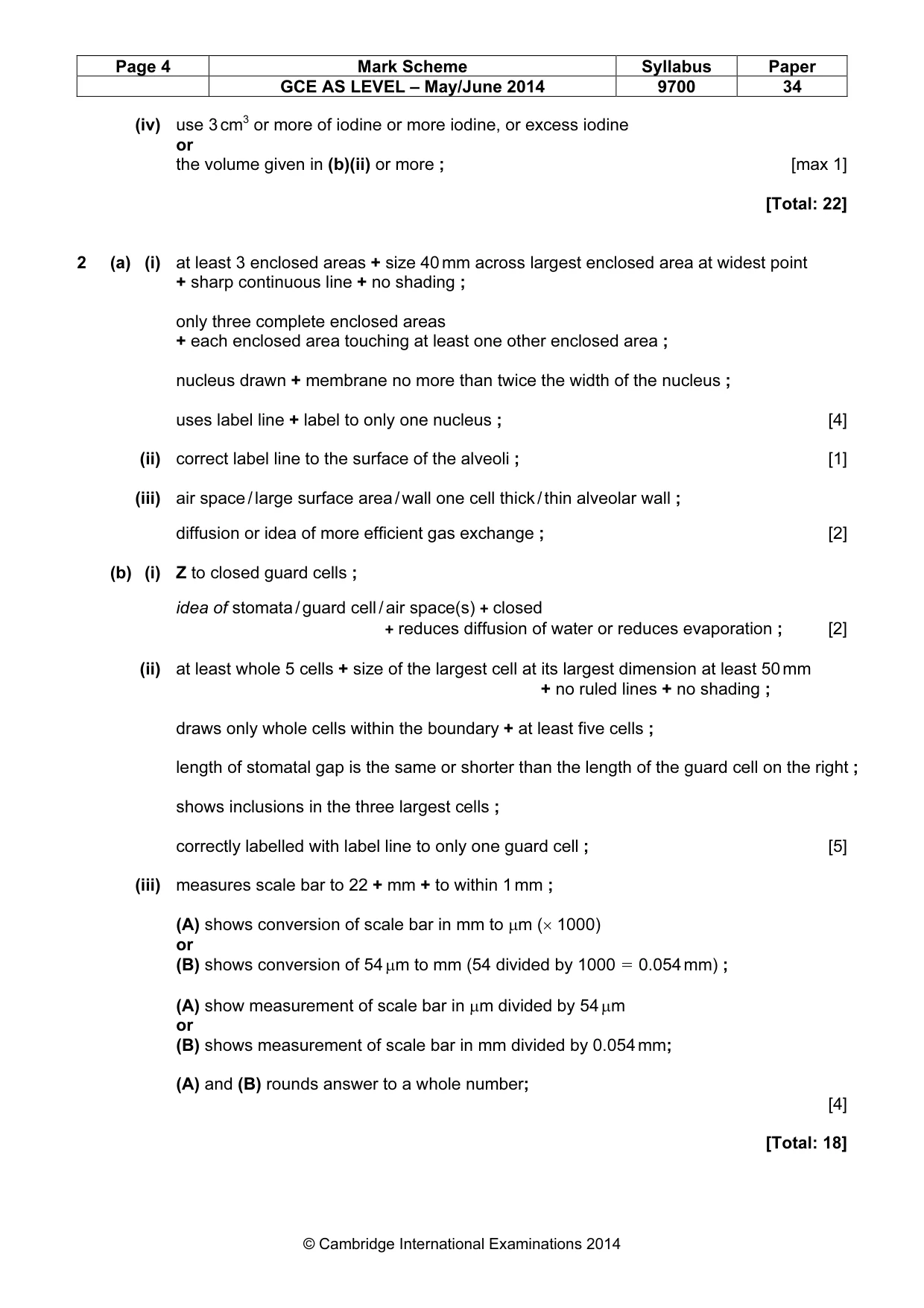 Mark scheme, page 4 of 4