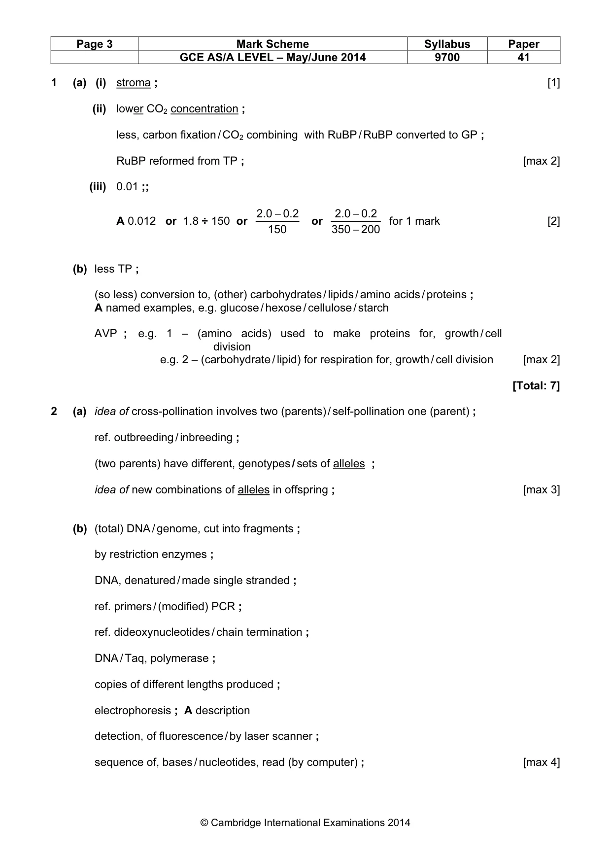 Mark scheme, page 3 of 11
