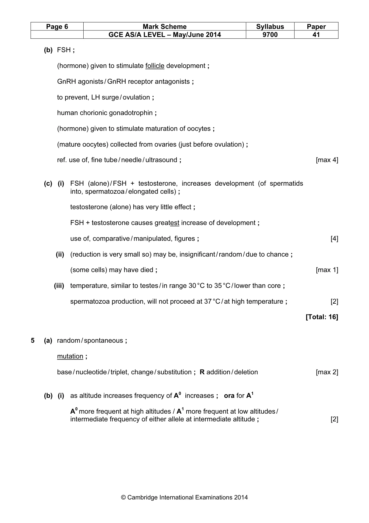 Mark scheme, page 6 of 11