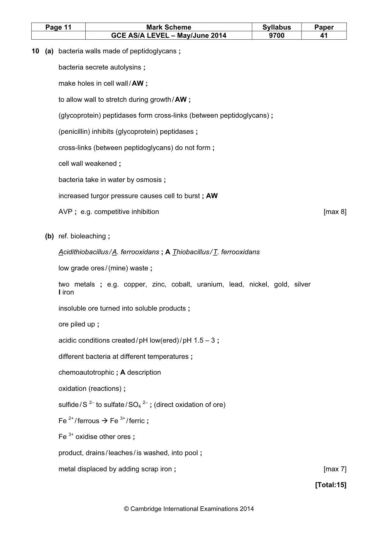 Mark scheme, page 11 of 11