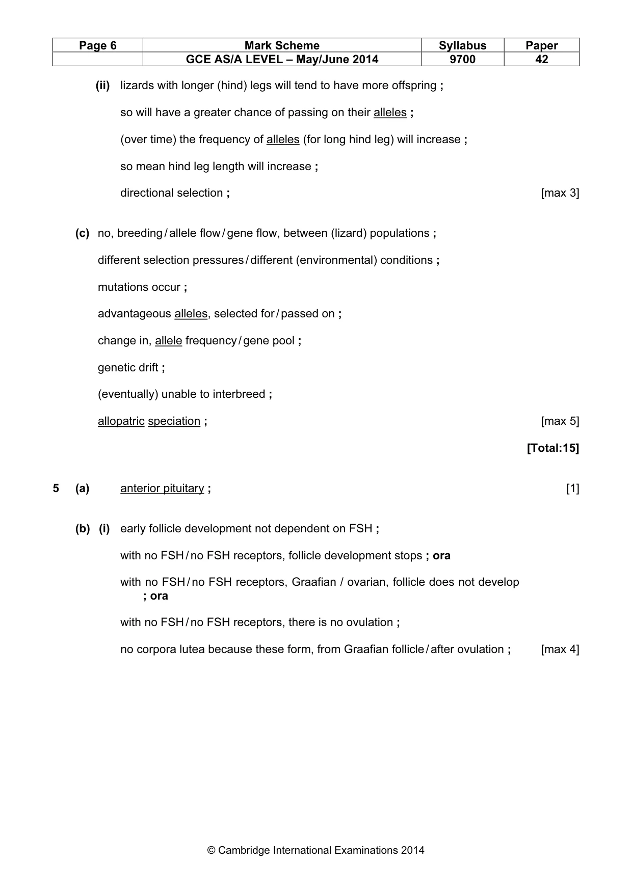 Mark scheme, page 6 of 11