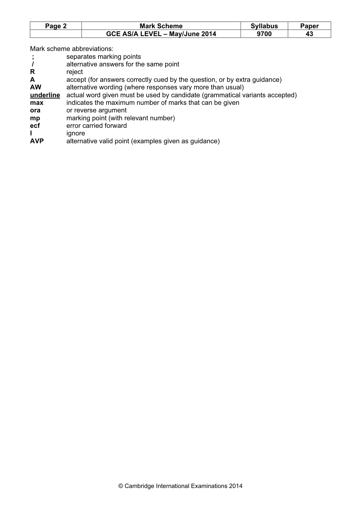 Mark scheme, page 2 of 11