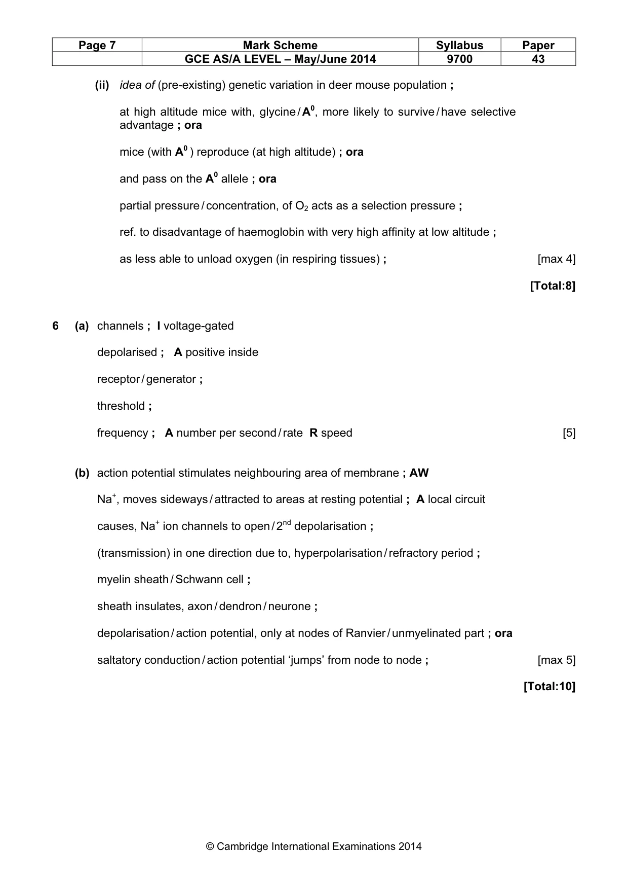 Mark scheme, page 7 of 11