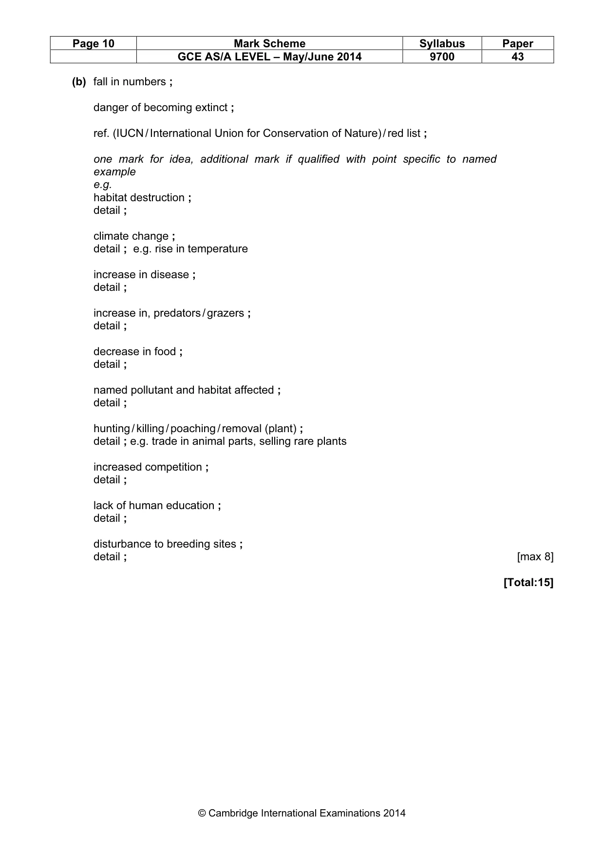 Mark scheme, page 10 of 11