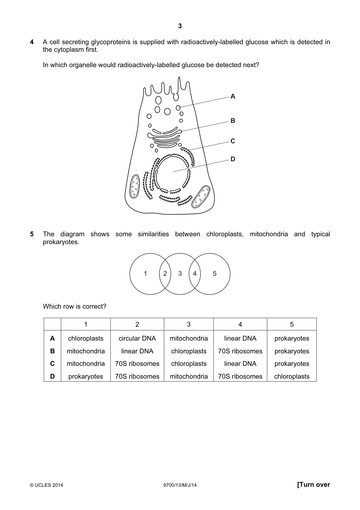Cambridge A Level Biology 9700 2014 May/June Paper 1 · Variant 3 question paper, page 3 of 16