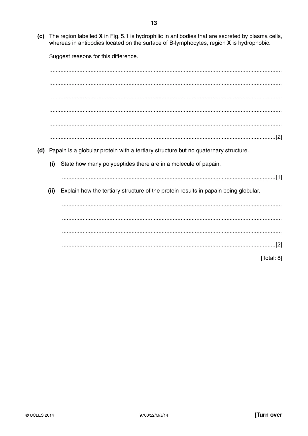 Cambridge A Level Biology 9700 2014 May/June Paper 2 · Variant 2 question paper, page 13 of 16
