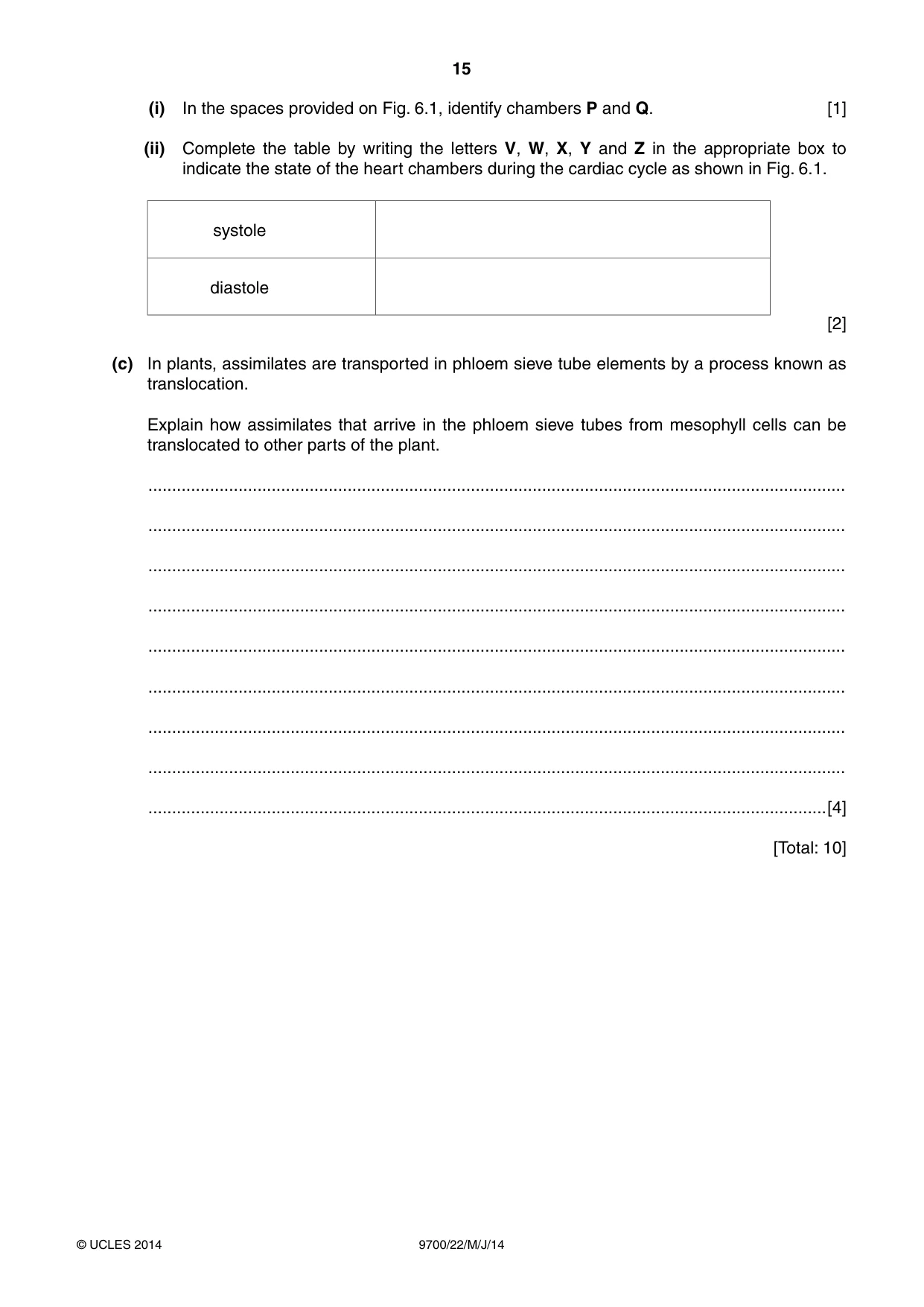 Cambridge A Level Biology 9700 2014 May/June Paper 2 · Variant 2 question paper, page 15 of 16