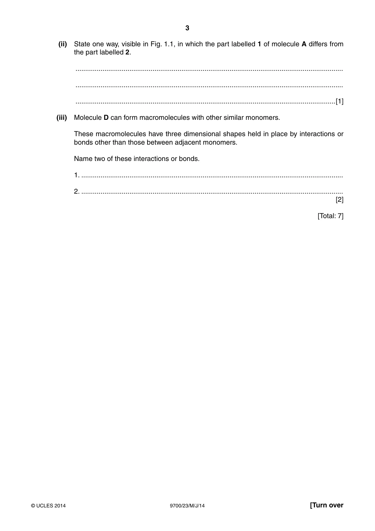 Cambridge A Level Biology 9700 2014 May/June Paper 2 · Variant 3 question paper, page 3 of 12