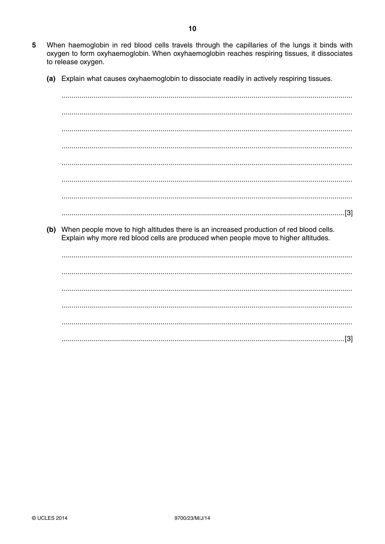 Cambridge A Level Biology 9700 2014 May/June Paper 2 · Variant 3 question paper, page 10 of 12