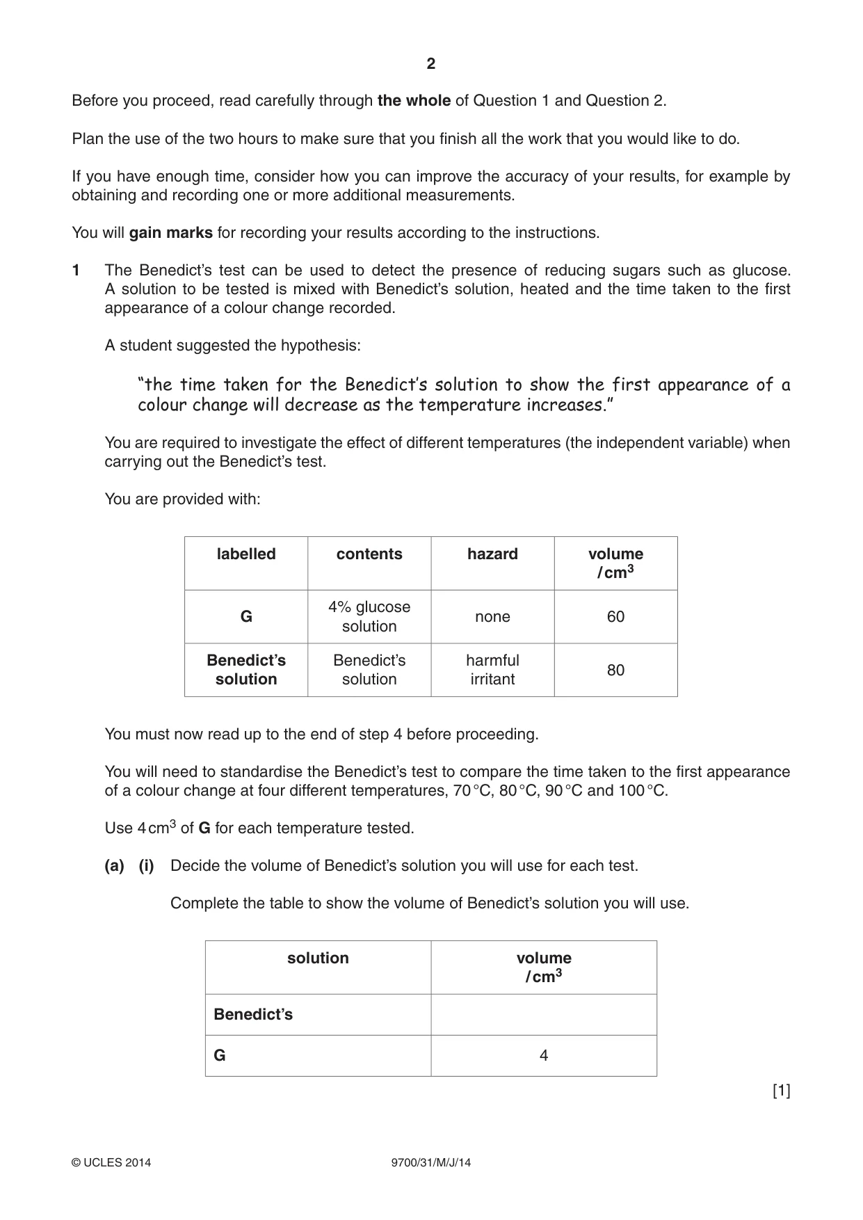 Cambridge A Level Biology 9700 2014 May/June Paper 3 · Variant 1 question paper, page 2 of 16