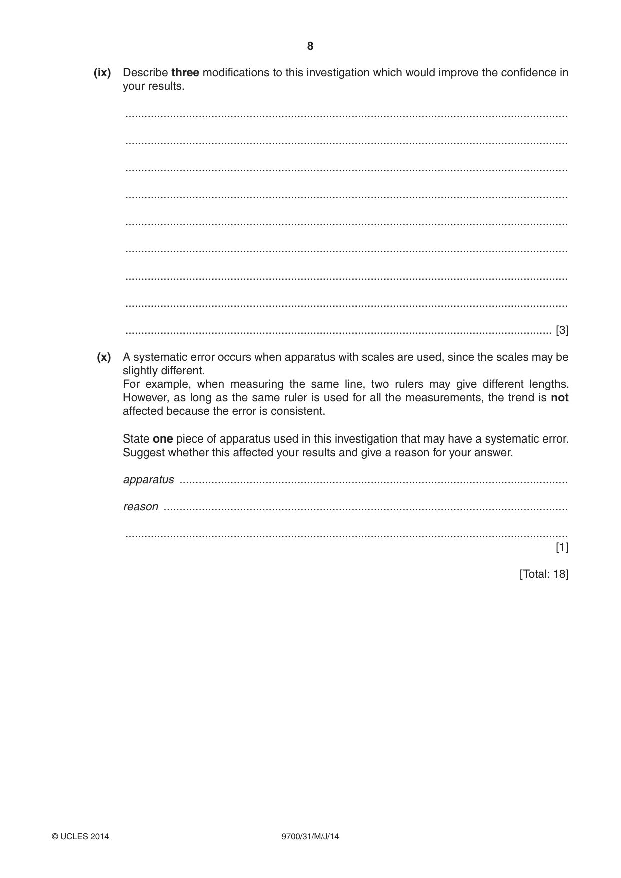 Cambridge A Level Biology 9700 2014 May/June Paper 3 · Variant 1 question paper, page 8 of 16